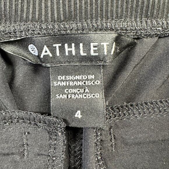 Athleta Pants Women 4 Black Brooklyn Ankle Pull On Travel Casual Stretch Minimal - Picture 4 of 12